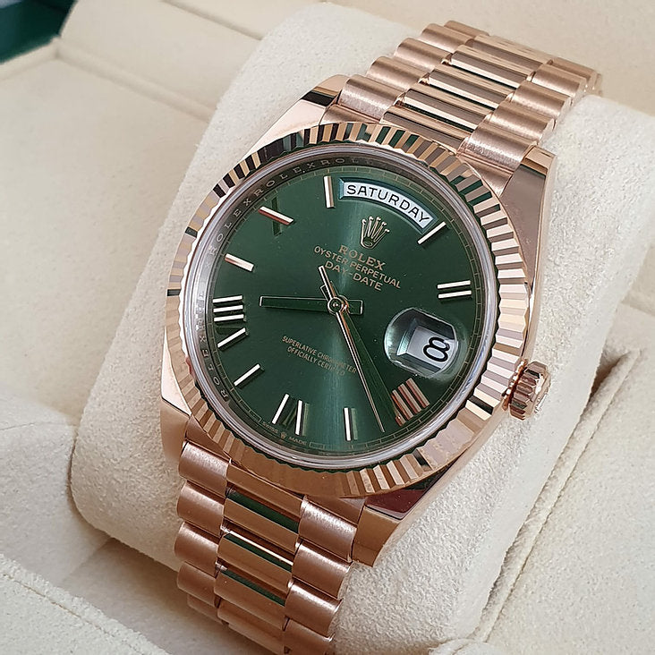 DayDate 40 Olive Rose Gold Pour Homme