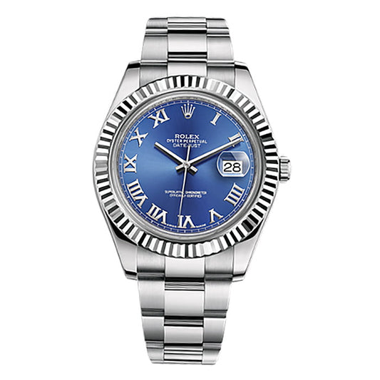 Montre Datejust II 41mm 116334 Bleu chiffres Romains