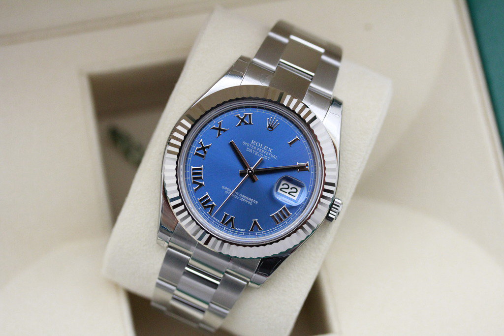 Montre Datejust II 41mm 116334 Bleu chiffres Romains