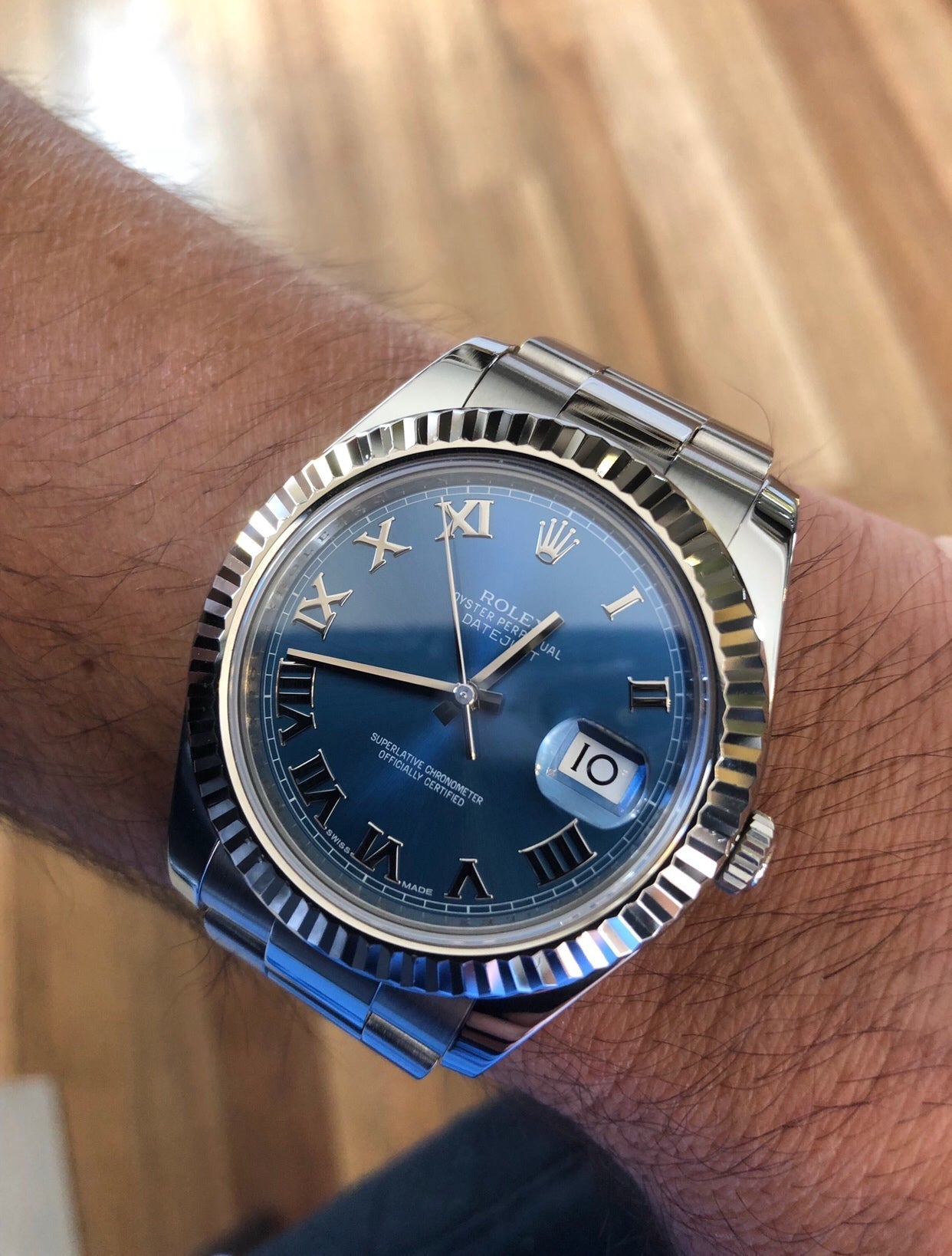 Montre Datejust II 41mm 116334 Bleu chiffres Romains